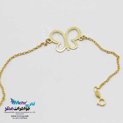 دستبند طلا - طرح پروانه-SB0061